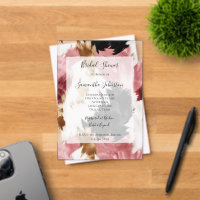 Pink White Gold Black Abstract Bridal Shower