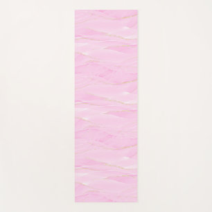 Pink White Gold Marble Calming Mindfulness Yoga Mat