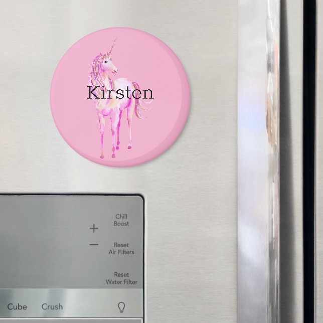 Pink White Gold Unicorn Magnet (In Situ (Fridge))