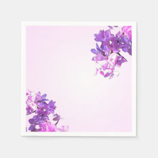 Pink & White Gradient Napkin With Flowers