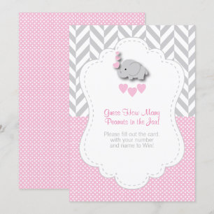 Pink, White Grey Elephant 🐘  - Game Instructions Invitation