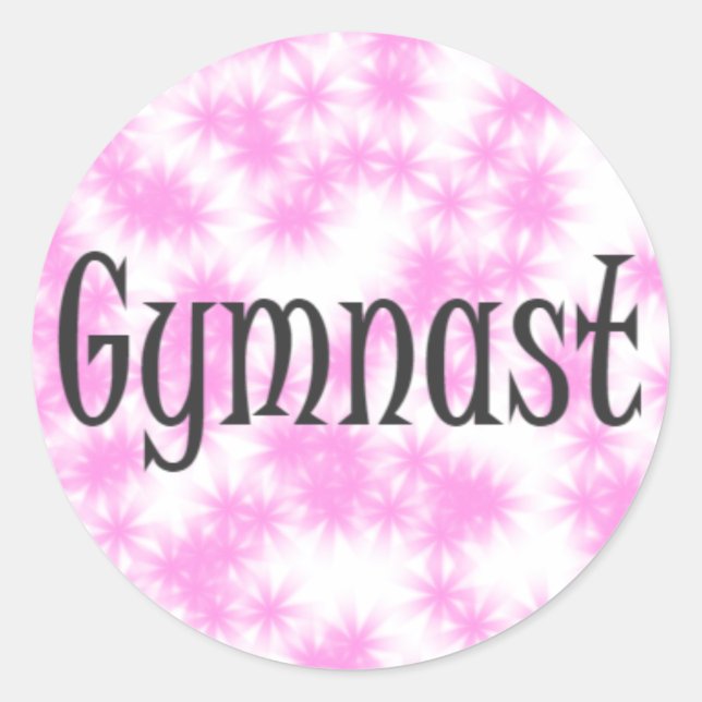 Pink / White Gymnast Sticker (Front)