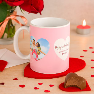 Pink white hearts photo Valentine's Day Coffee Mug