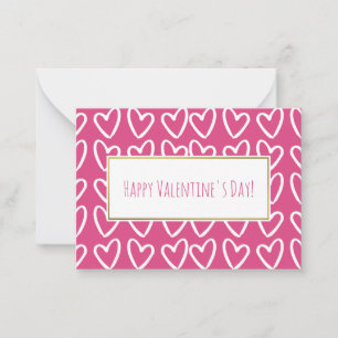 Pink & White Hearts Valentine Cards 100 pack