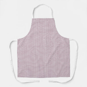 Pink White Hexagon Pattern Apron