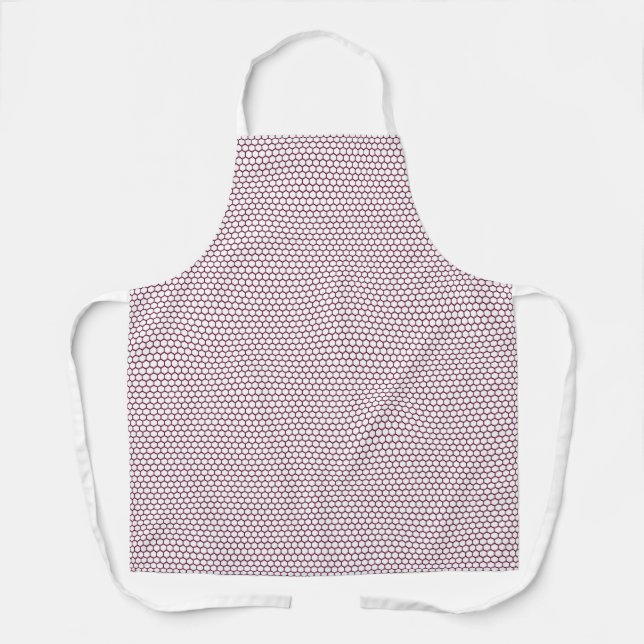 Pink White Hexagon Pattern Apron (Front)