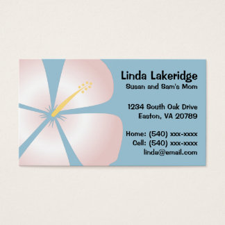 Pink / White Hibiscus Flowers Mummy Contact Card