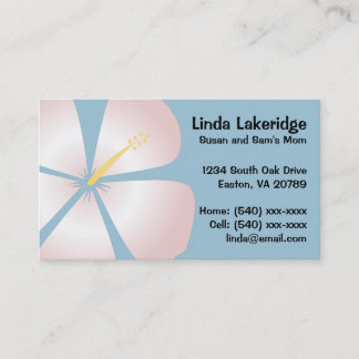 Pink / White Hibiscus Flowers Mummy Contact Card