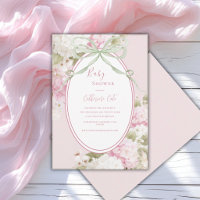 Pink White Hydrangeas Sage Green Baby Shower