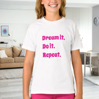 Pink white inspirational quote dream it do it