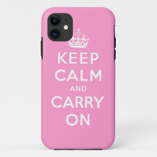 Pink White Keep Calm and Carry On iPhone 5 Case
