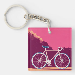 Pink white keychain cycle