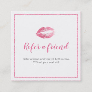 Pink & White Kiss Referral Card