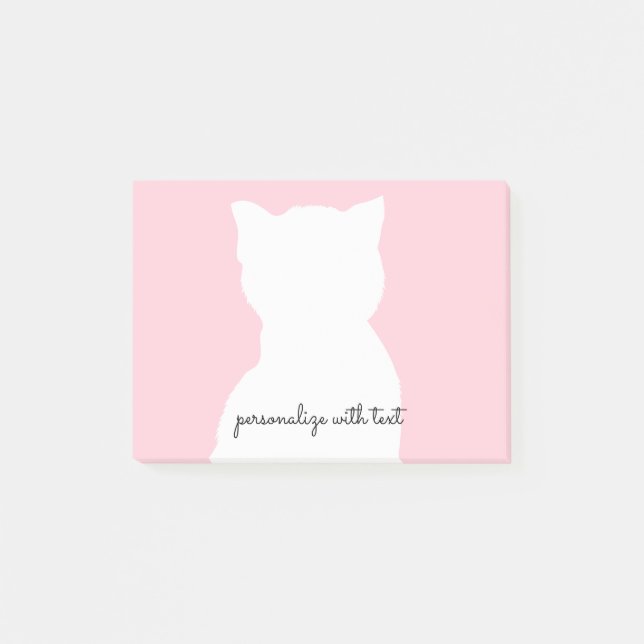 Pink White Kitty Post-it Notes (Front)