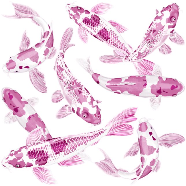 Pink white koi fish  tissue paper (Creator Uploaded)