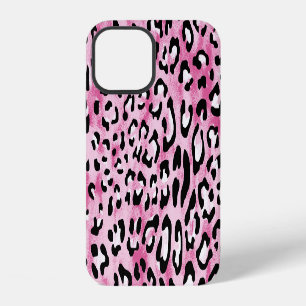 Pink White Leopard Pattern. iPhone 12 Case