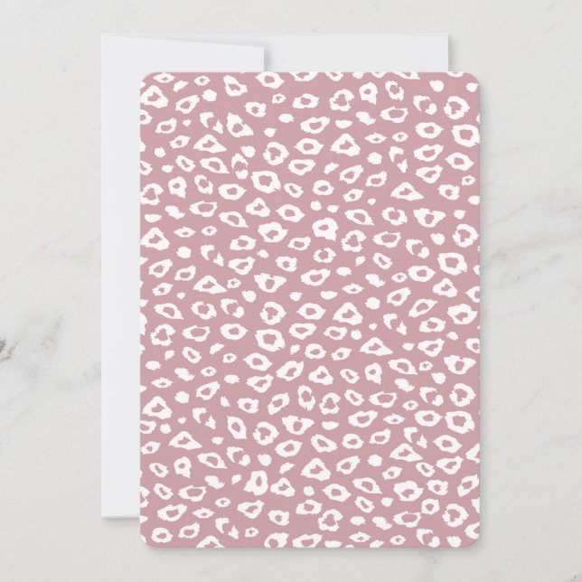 Pink White Leopard Print Baby Shower Invitation (Front)