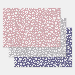 Pink White Leopard Wrapping Paper Sheet