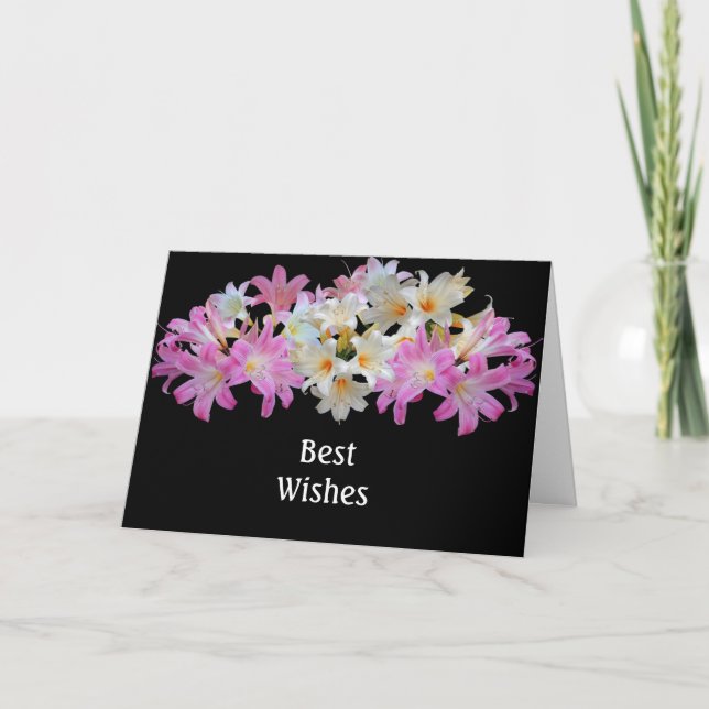 Pink White Lilies Confirmation Card (Front)