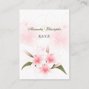 Pink & White Lilies RSVP Minicard Enclosure Card