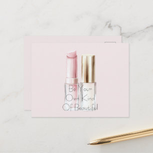 Pink White Lipstick Ivory Nail Polish Postcard