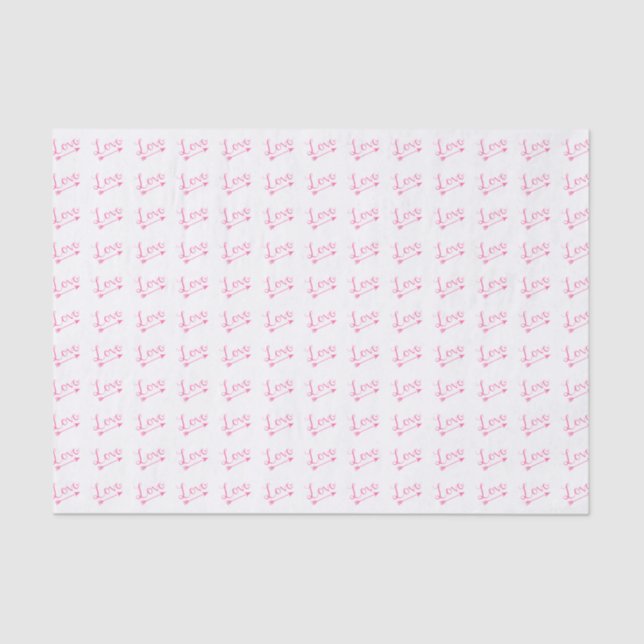 Pink & White Love Arrow Valentine's Day Tissue Paper (Front)