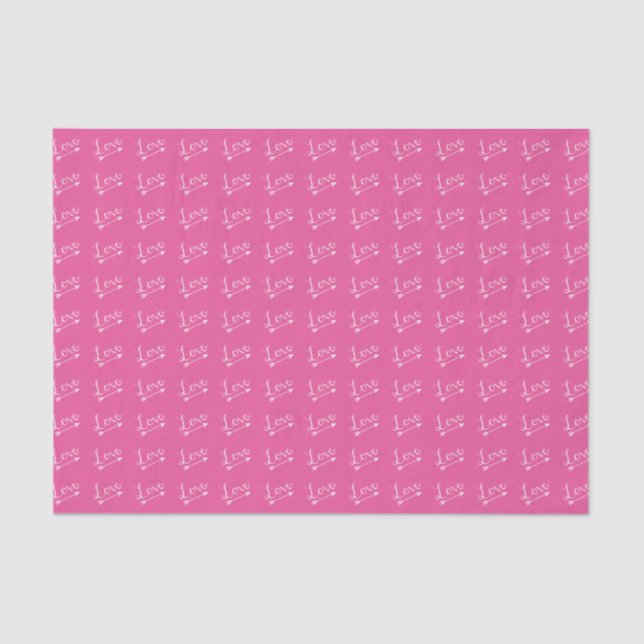 Pink & White Love Arrow Valentine's Day Tissue Paper (Front)