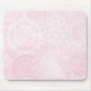 Pink White Mandala Collection Mouse Mat