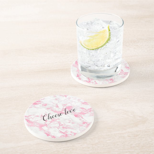 Pink White Marble             Coaster (Side)