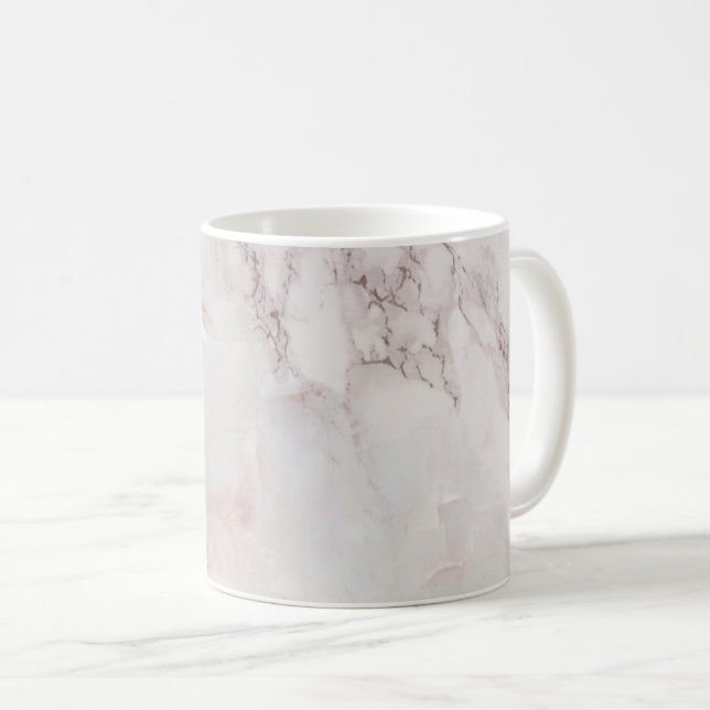 Pink White Marble Elegant Pattern Abstract Coffee Mug (Front Right)