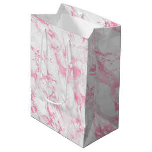 Pink White Marble           Medium Gift Bag