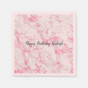 Pink White Marble  Napkin
