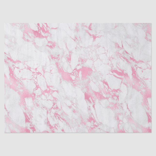 Pink White Marble      Tissue Paper (Front)
