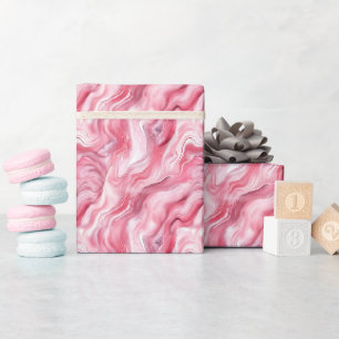 Pink & White Marble Wrapping Paper