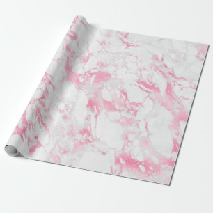 Pink White Marble Wrapping Paper