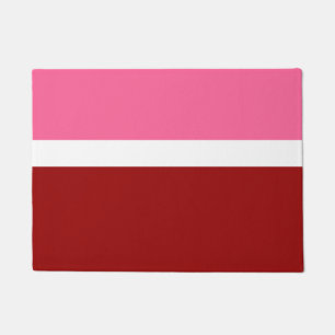 Pink White Maroon Red Colour Block  Doormat