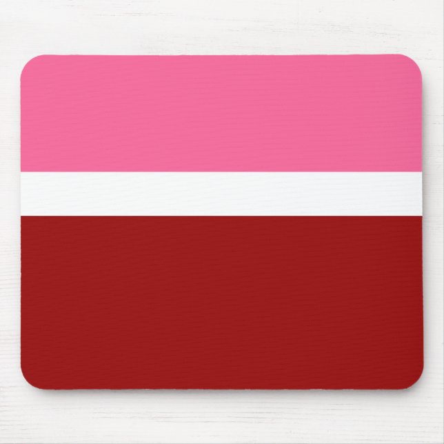 Pink White Maroon Red Colour Block  Mouse Mat (Front)