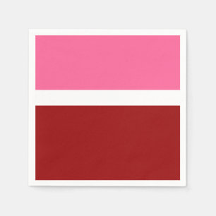 Pink White Maroon Red Colour Block Napkin