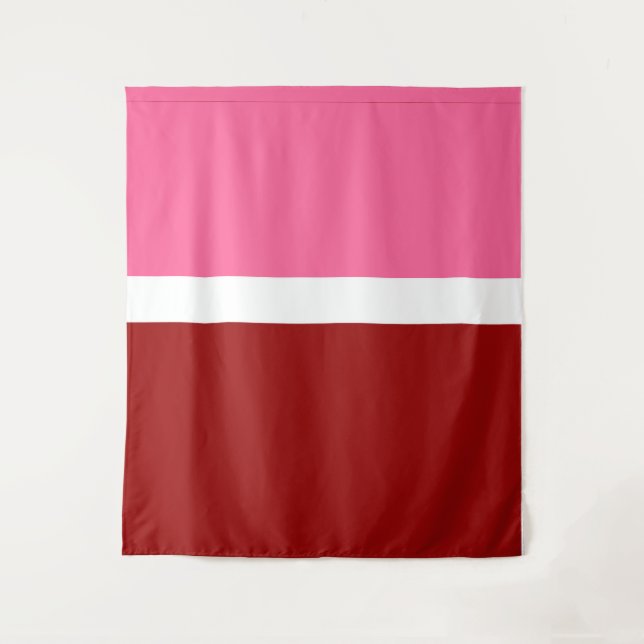 Pink White Maroon Red Colour Block  Tapestry (Front)