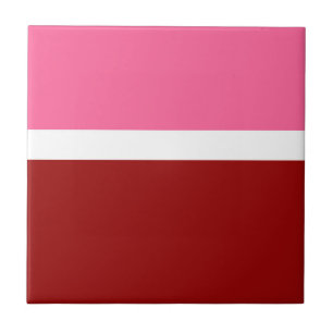 Pink White Maroon Red Colour Block  Tile