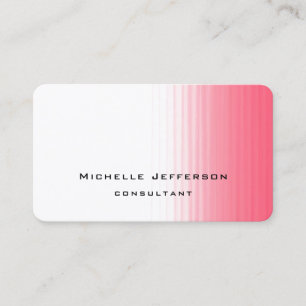 Pink White Modern Stylish Trendy Minimalist Business Card