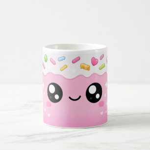 Pink & White Mug Wrap Cute Sprinkles & Smiling