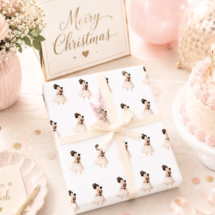 Pink white nutcracker ballerina Christmas Wrapping Paper