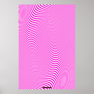 Pink & White Op Art Optical Illusion Wall Poster