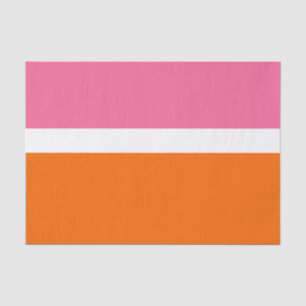 Pink White Orange Plain Colour Block Design  Tissue Paper