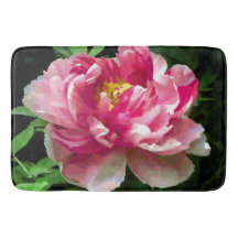 Pink White Peony Watercolor Fine Floral