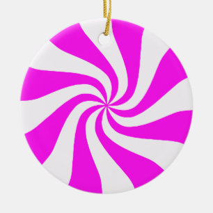 Pink & White Peppermint Candy Christmas Ornament