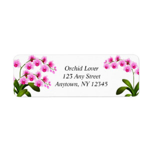 Pink White Phalaenopsis Orchid Flowers Labels