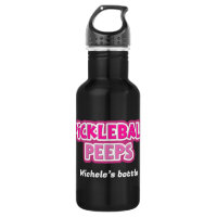Pink White Pickleball Peeps Group with Name