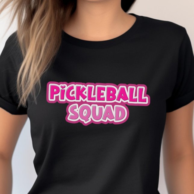 Pink White Pickleball Squad Team Group Name T-Shirt (Creator Uploaded)